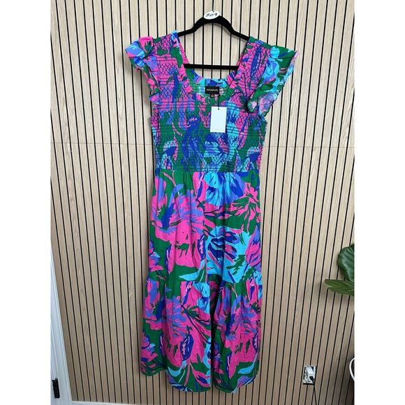 Sugarlips Dresses & Skirts - 309 Sugarlips Raylee Floral Wendy Smocked Midi Dress (XL, NWT) $119